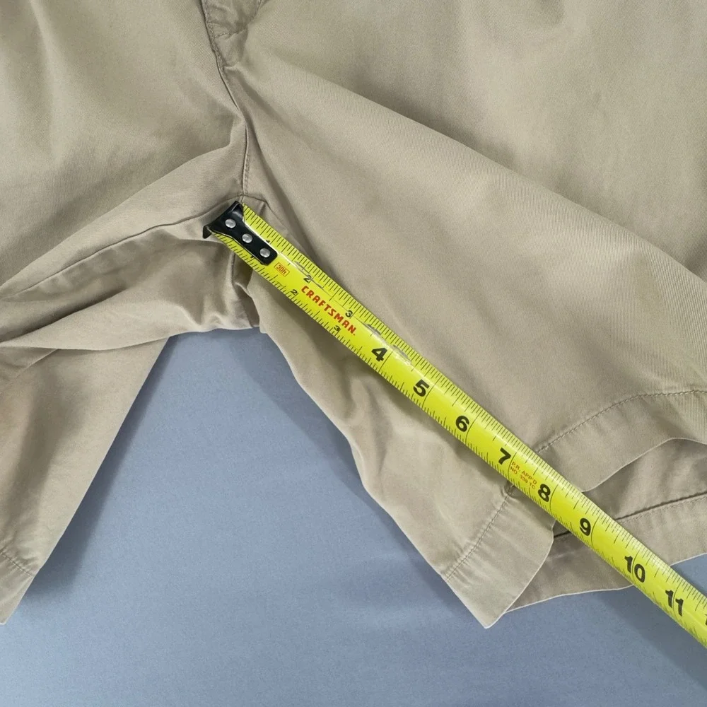 VTG Polo Ralph Lauren Mens Tyler Short Khaki Tan Pleated Cotton Chino Shorts  40